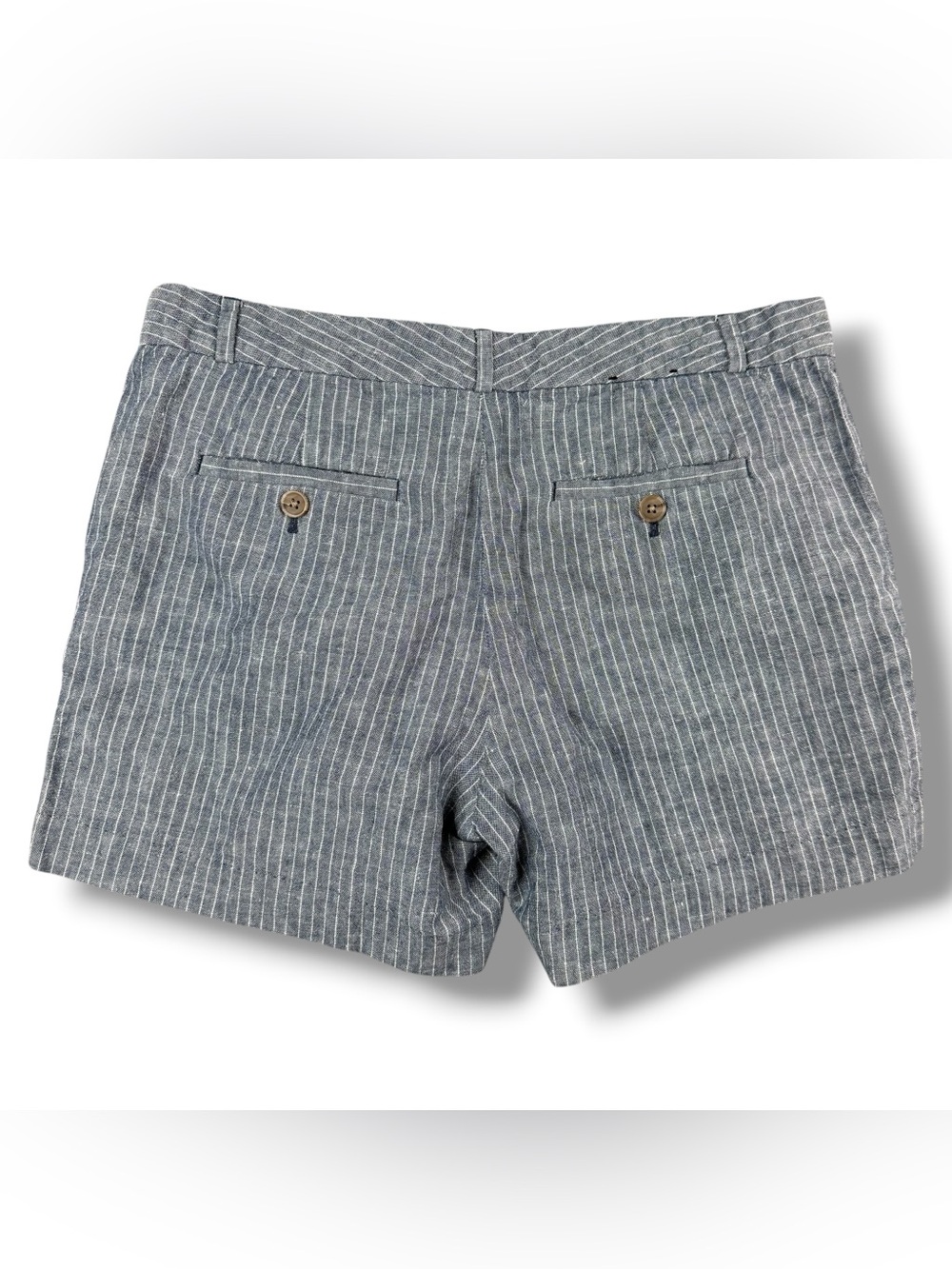 Banana Republic Women’s Linen Blend‎ Pinstripe Shorts Gray Size 4 Waist 31 - Picture 5 of 10